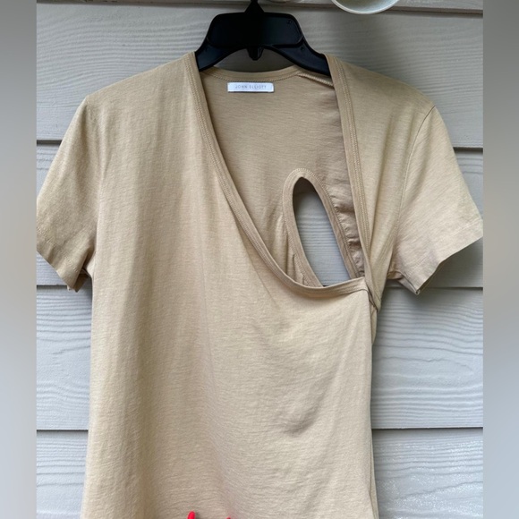 John Elliott Women's Supima Asymmetrical Tee - Picture 5 of 10